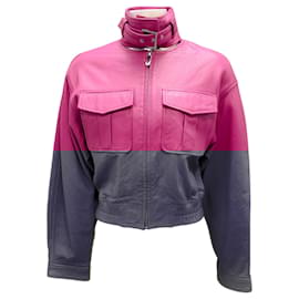 Autre Marque-Saks Potts Fuchsia Serge Bomber Jacket-Pink