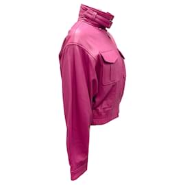 Autre Marque-Saks Potts Fuchsia Serge Bomber Jacket-Pink
