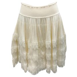 Alaïa Alaia Minirock aus glänzender Crinoline-Viskose Roh