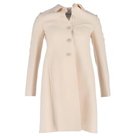 Valentino Garavani-Valentino Garavani Coat in Cream Wool-White,Cream