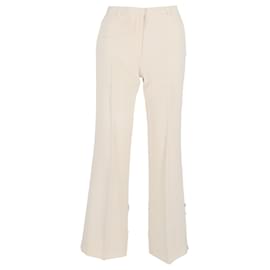 The row-The Row Flared Trousers in Cream Cotton-White,Cream