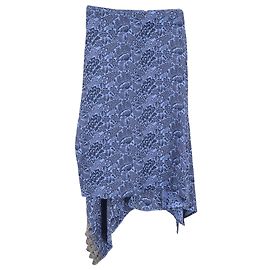 Chloé Jupe asymétrique florale Chloe en viscose bleue Bleu
