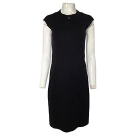 Abito con zip frontale cucito Akris Punto in viscosa nera Nero
