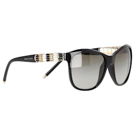 Bulgari-Bvlgari Serpenti Square-Frame Sunglasses in Black Acetate-Black
