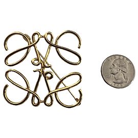 Loewe Anagram Brooch in Gold Metal Golden