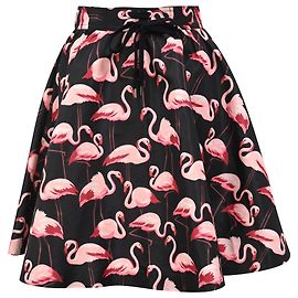 Falda impresa de flamenco RED Valentino en algodón negro Otro