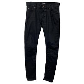 Jeans skinny Saint Laurent en denim de algodón negro Negro
