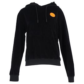 Off White Off-White Hoodie mit Pfeildetail aus schwarzem Samt Schwarz