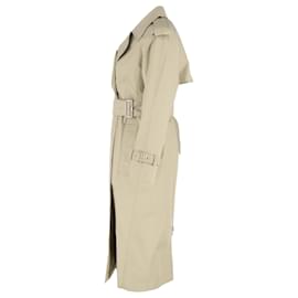 Burberry- Burberry Double-Breasted Castleford Trench Coat in Beige Cotton-Beige