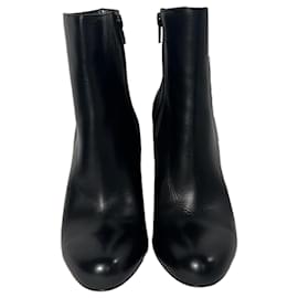 Christian Louboutin- Christian Louboutin Pumppie 100 Ankle Boots in Black Calf Leather-Black
