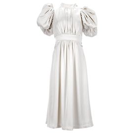 Rotate Robe midi à manches bouffantes Noon Puffy de Birger Christensen en polyester blanc Blanc Écru