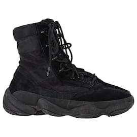 Yeezy-Adidas Yeezy 500 High Tactical Boots in Black Suede-Black