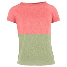 Hermès- Hermès Knitted Round Neck T-Shirt in Pink Wool-Brown,Pink