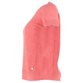 Hermès- Hermès Knitted Round Neck T-Shirt in Pink Wool-Brown,Pink