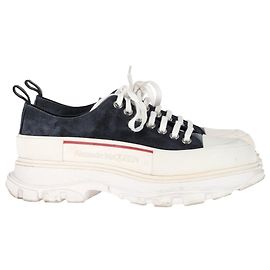 Sneakers Tread Slick Alexander McQueen in suede nero Nero