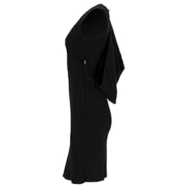 Louis Vuitton- Louis Vuitton Knitted Sleeveless Midi Dress in Black Wool-Black