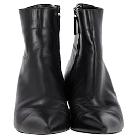 Balenciaga-Balenciaga Slash Heel Boots in Black Leather-Black