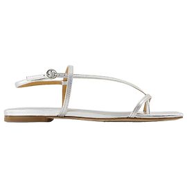Ella Sandals - Aeyde - Leather - Silver Silvery Metallic