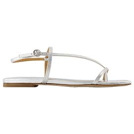 Ella Sandals - Aeyde - Leather - Silver Silvery Metallic