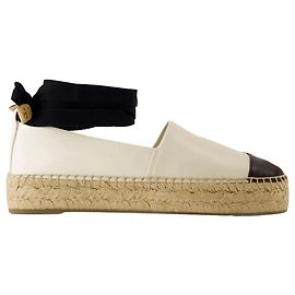 Espadrilles con punta cap - Tory Burch - Cuero - Blanco Blanco