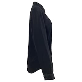 Givenchy- Givenchy Love-Embroidered Long Sleeve Shirt in Black Silk-Black