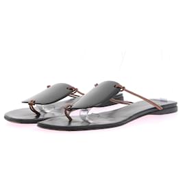Hermès-HERMES Sandals T.EU 37 Leather-Black
