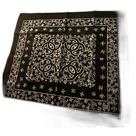 Chanel Bandana Negro Blanco
