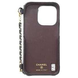 Chanel-Chanel Timeless Classic Line iPhone 14 Pro Phone Case-Black