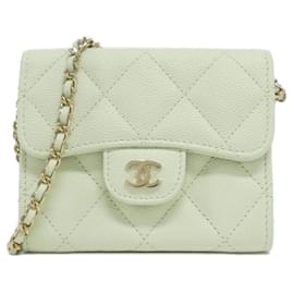 Chanel-Chanel Timeless Classic Line AP0238 Chain Clutch Bag-Light green