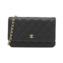 Chanel-Chanel Timeless Classic Line AP0250 Chain Wallet-Black,Golden,Dark red