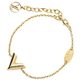 Louis Vuitton-Louis Vuitton Gold Gold Plated Essential V Bracelet-Golden