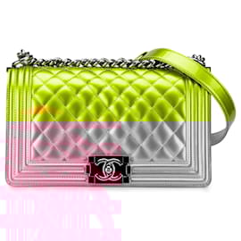 Chanel-Chanel Gold Medium Patent Boy Flap Bag-Golden