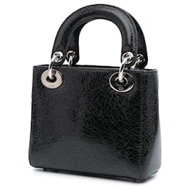 Dior-Dior Black Mini Ceramic Effect Deerskin Jeweled Swan Lady Dior-Black