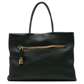 Tom Ford Black Large Leather Alix Tote Black