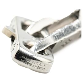 Louis Vuitton-Louis Vuitton Silver Stainless Steel Monogram Tied Up Necklace-Silvery