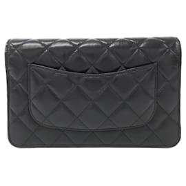 Chanel-Chanel Timeless Classic Line AP0250 Chain Wallet-Black,Dark red