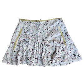 Saia Zadig & Voltaire de viscose com detalhes em renda amarela Multicor
