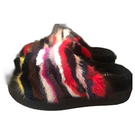 Mules Giuseppe Zanotti de pele multicolor Multicor
