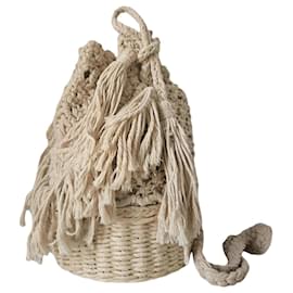 Autre Marque Bolsa Cesta de Tricô Algodão Creme Creme