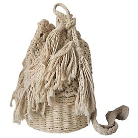 Autre Marque Bolso Cesta de Punto Algodón Crema Crema