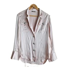 Camicia Balmain in seta rosa Rosa