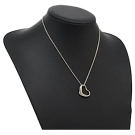 Autre Marque-TIFFANY&Co. Open Heart Necklace Ag925 Silver Auth am7829-Silvery