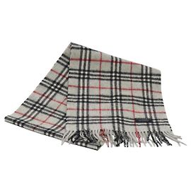 Cachecol de lã xadrez Nova da BURBERRY cinza Auth am7665 Marrom