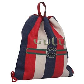 GUCCI Backpack Canvas Red Navy 473872 Auth BA150 Red Navy blue