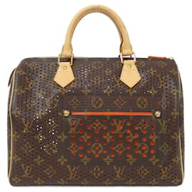 Louis Vuitton-Louis Vuitton Monogram Perforated Speedy Boston Bag-Brown,Orange