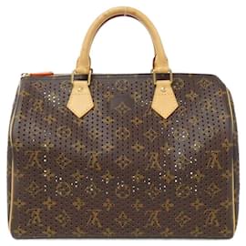 Louis Vuitton-Louis Vuitton Monogram Perforated Speedy Boston Bag-Brown,Orange