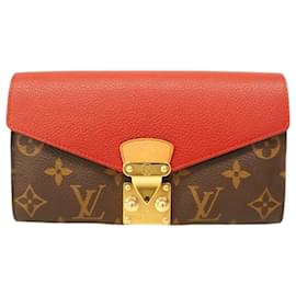 Louis Vuitton-Louis Vuitton Long Wallet Monogram Portefeuille Pallas-Brown,Fuschia