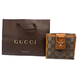 Cartera vintage de monograma Gucci Beige