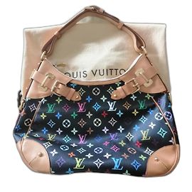 Louis Vuitton Greta Lona de Cuero Negro Multicolor Multicolor