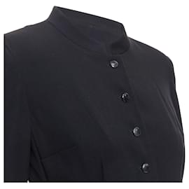 Dolce & Gabbana-Dolce & Gabbana Vintage black virgin wool blend button down long dress-Black